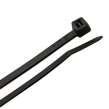 Forney Cable Tie, 14-1/2 in L, 4 in Max Bundle Dia., Black, Nylon 6/6, 50 lb Strength, 25 PK 62040
